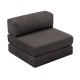 Πολυθρόνα - κρεβάτι Comfort Megapap υφασμάτινη χρώμα ανθρακί 95x95x75εκ.