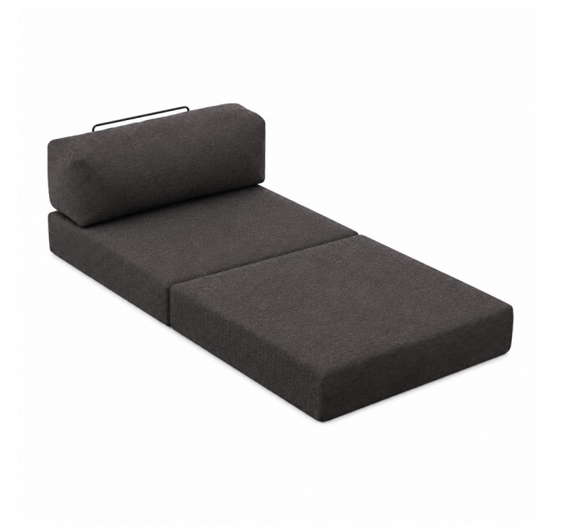 Πολυθρόνα - κρεβάτι Comfort Megapap υφασμάτινη χρώμα ανθρακί 95x95x75εκ.