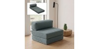 Πολυθρόνα - κρεβάτι Comfort Megapap υφασμάτινη χρώμα μέντα 95x95x75εκ.