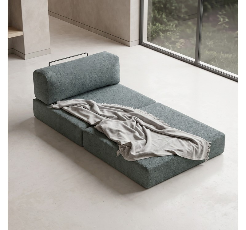 Πολυθρόνα - κρεβάτι Comfort Megapap υφασμάτινη χρώμα μέντα 95x95x75εκ.