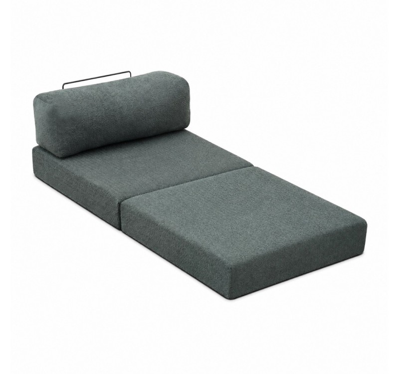 Πολυθρόνα - κρεβάτι Comfort Megapap υφασμάτινη χρώμα μέντα 95x95x75εκ.