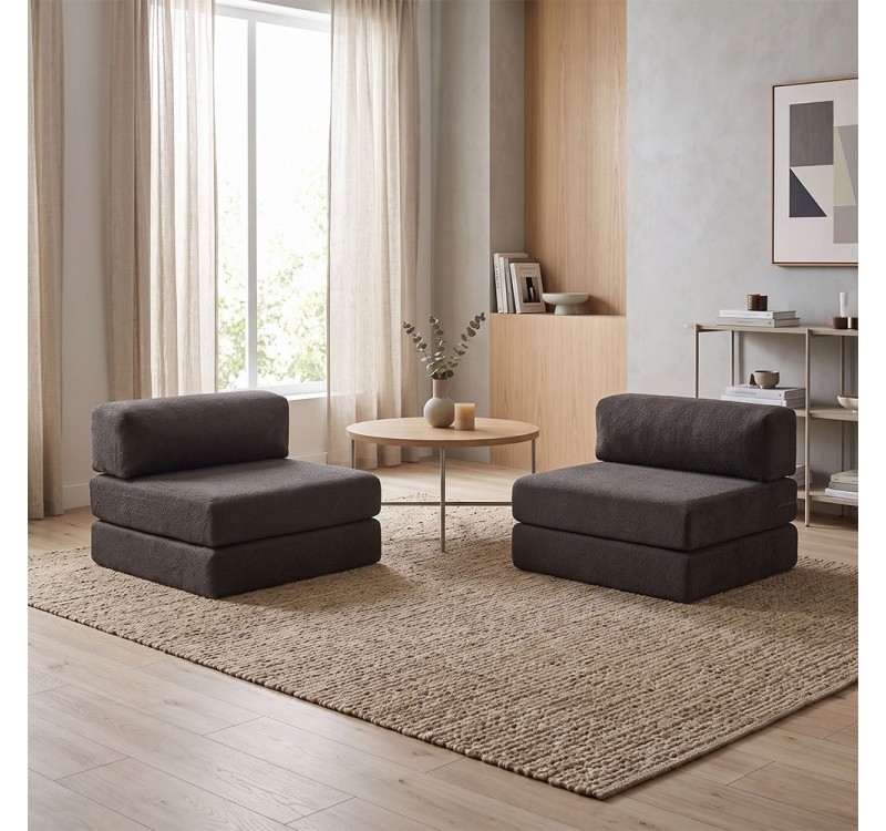 Καναπές - κρεβάτι Comfort Megapap τριθέσιος υφασμάτινος χρώμα ανθρακί 190x95x75εκ.