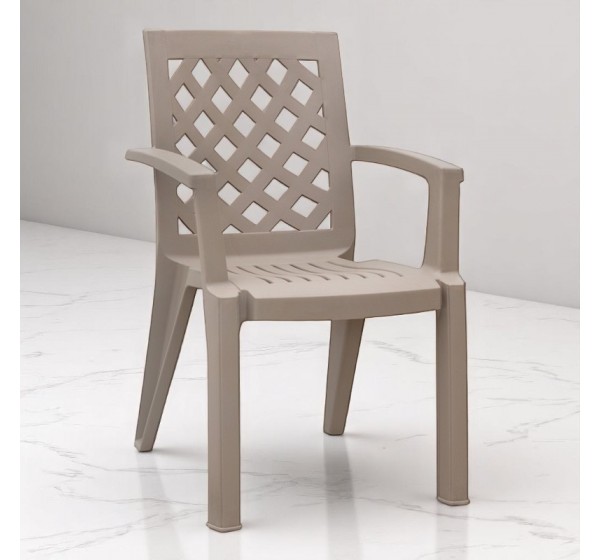 Πολυθρόνα πολυπροπυλενίου Kira Megapap χρώμα cappuccino 58x52x87εκ.