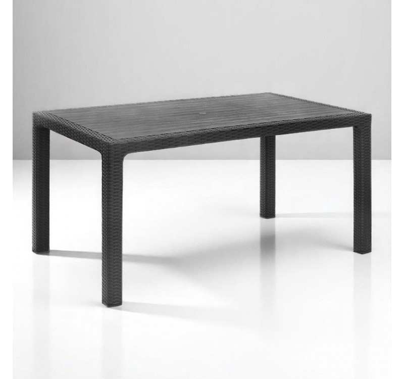 Τραπέζι πολυπροπυλενίου Kalan Megapap χρώμα ανθρακί 150x90x75εκ.