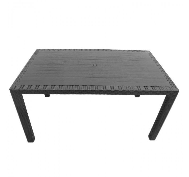 Τραπέζι πολυπροπυλενίου Kalan Megapap χρώμα ανθρακί 150x90x75εκ.