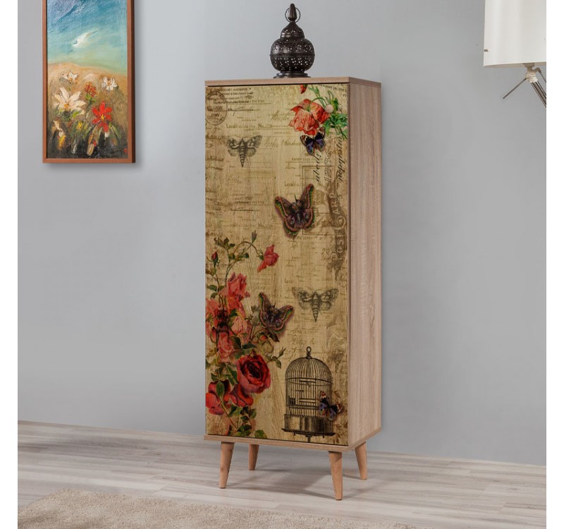 Παπουτσοθήκη - Ντουλάπι Soho Megapap χρώμα sonoma 50x38x135εκ.