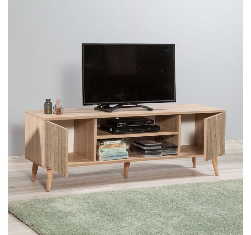 Έπιπλο τηλεόρασης Soho Megapap χρώμα sonoma 140x40x50 εκ.