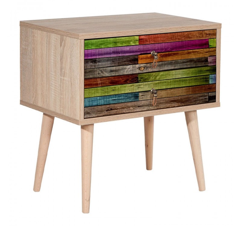 Κομοδίνο Soho Megapap χρώμα sonoma 60x40x61εκ.