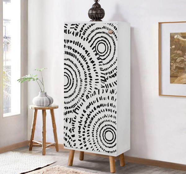 Ντουλάπι κουζίνας/μπάνιου - Παπουτσοθήκη Assiri Megapap χρώμα λευκό 50x38x135εκ.