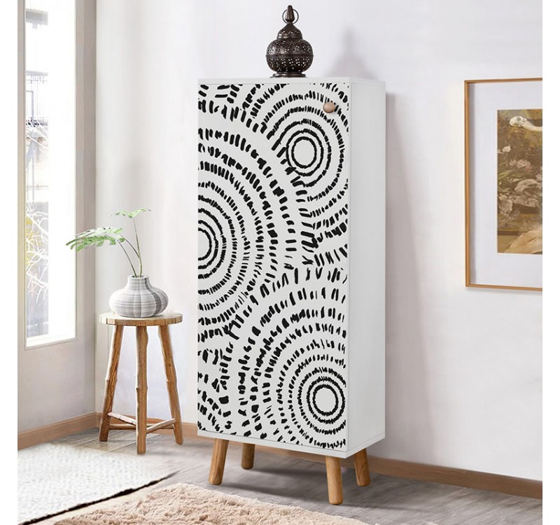 Ντουλάπι κουζίνας/μπάνιου - Παπουτσοθήκη Assiri Megapap χρώμα λευκό 50x38x135εκ.