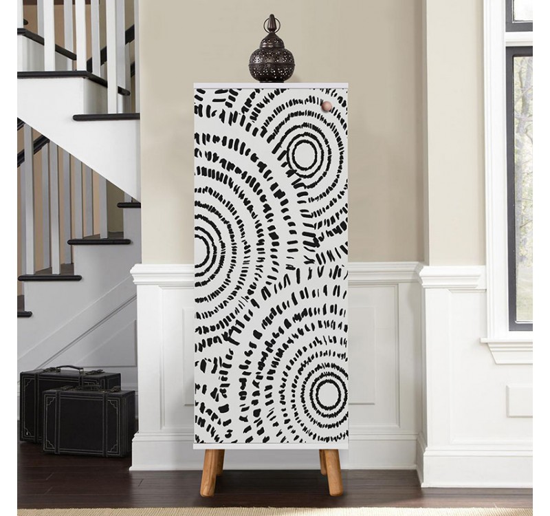 Ντουλάπι κουζίνας/μπάνιου - Παπουτσοθήκη Assiri Megapap χρώμα λευκό 50x38x135εκ.