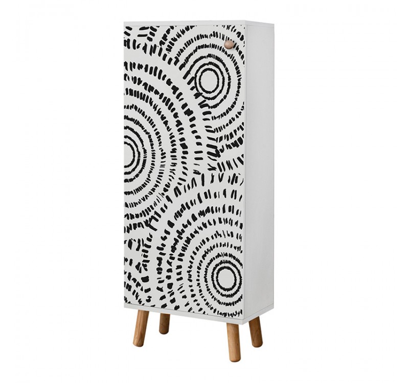 Ντουλάπι κουζίνας/μπάνιου - Παπουτσοθήκη Assiri Megapap χρώμα λευκό 50x38x135εκ.