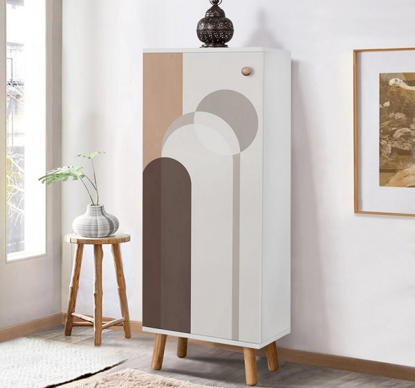 Ντουλάπι κουζίνας/μπάνιου - Παπουτσοθήκη Assiri Megapap χρώμα λευκό 50x38x135εκ.