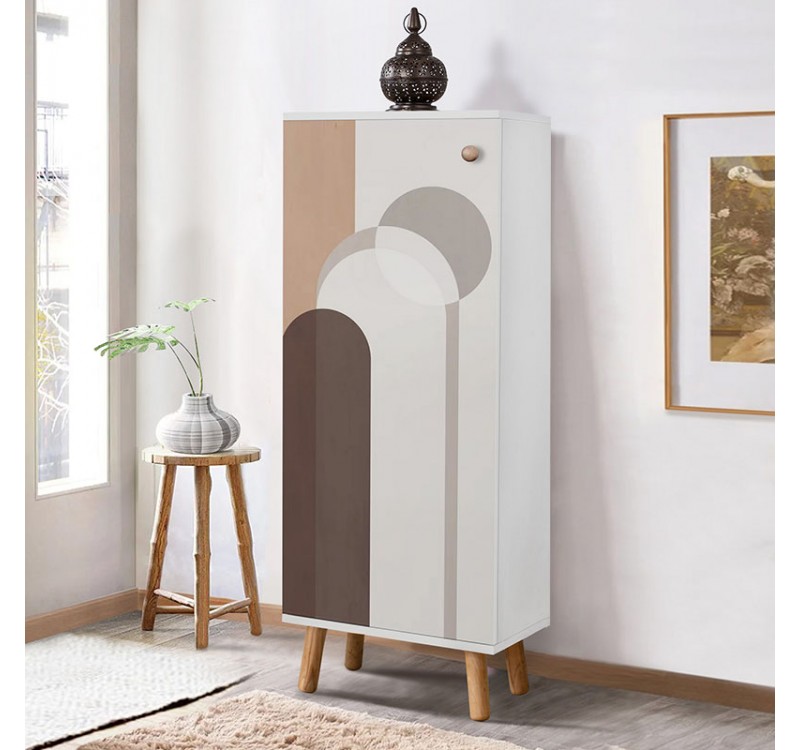 Ντουλάπι κουζίνας/μπάνιου - Παπουτσοθήκη Assiri Megapap χρώμα λευκό 50x38x135εκ.