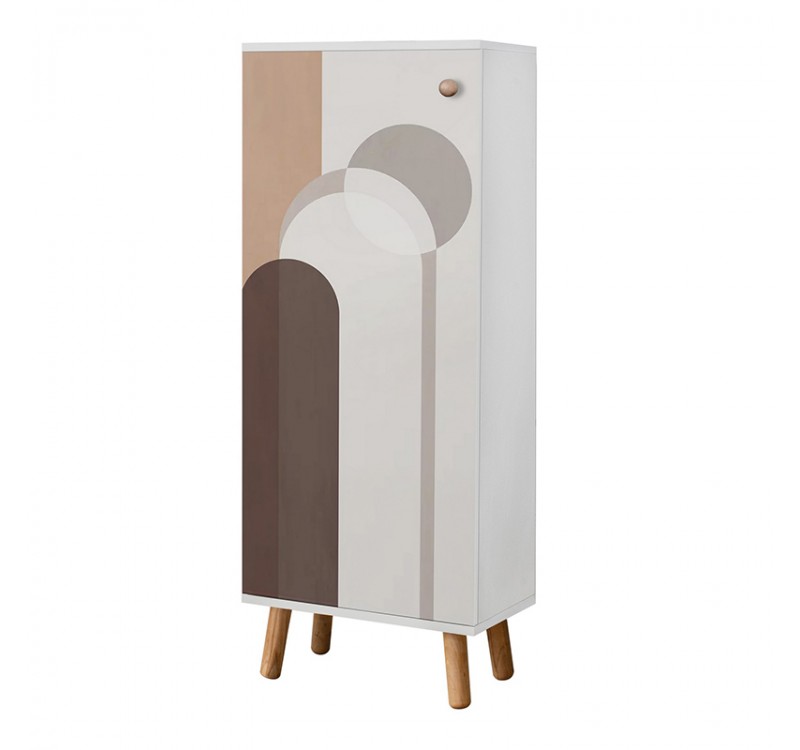 Ντουλάπι κουζίνας/μπάνιου - Παπουτσοθήκη Assiri Megapap χρώμα λευκό 50x38x135εκ.