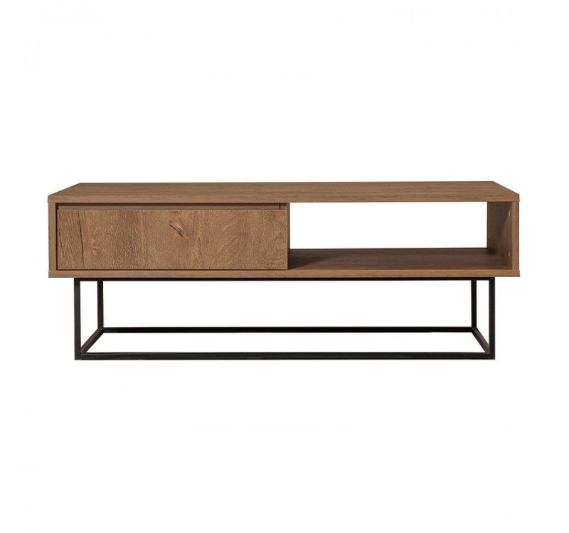 Τραπεζάκι σαλονιού Amedeo Megapap χρώμα καρυδί 120x60x43εκ.