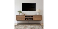 Έπιπλο τηλεόρασης Amedeo Megapap χρώμα καρυδί 140x40x50εκ.