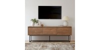 Έπιπλο τηλεόρασης Amedeo Megapap χρώμα καρυδί 140x40x50εκ.