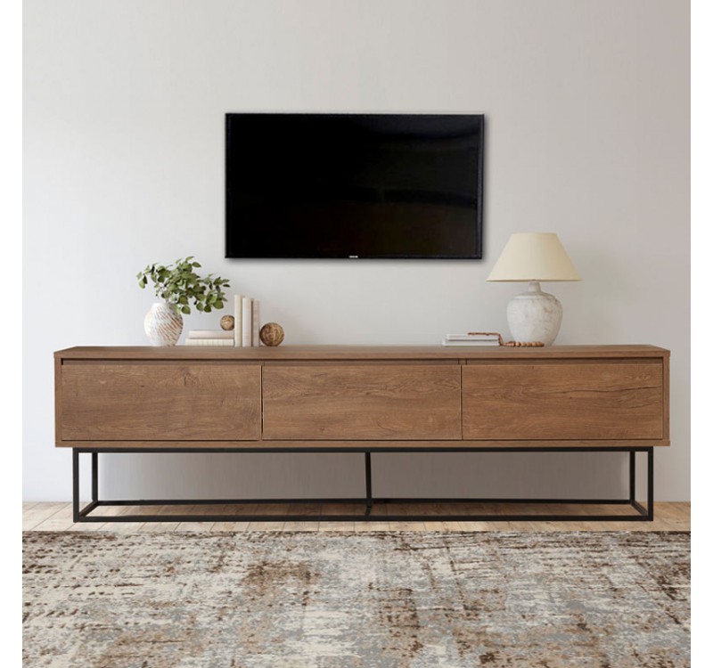 Έπιπλο τηλεόρασης Amedeo Megapap χρώμα καρυδί 180x40x50εκ.