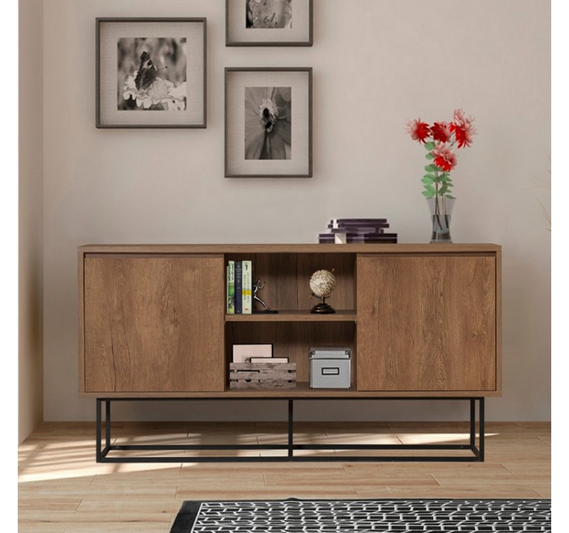 Μπουφές Amedeo Megapap χρώμα καρυδί 140x36x72εκ.