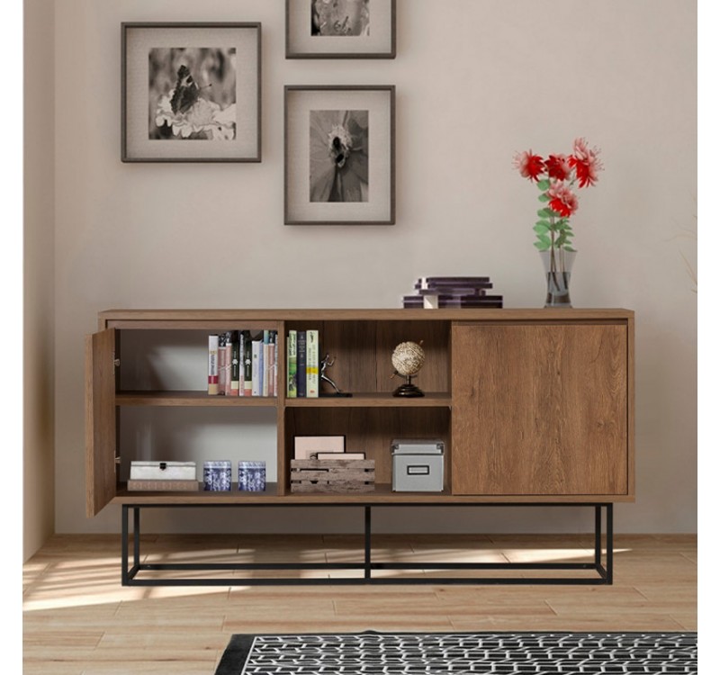 Μπουφές Amedeo Megapap χρώμα καρυδί 140x36x72εκ.