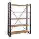 Βιβλιοθήκη Atlas Megapap χρώμα antlantic pine - μαύρο 130x35x180εκ.