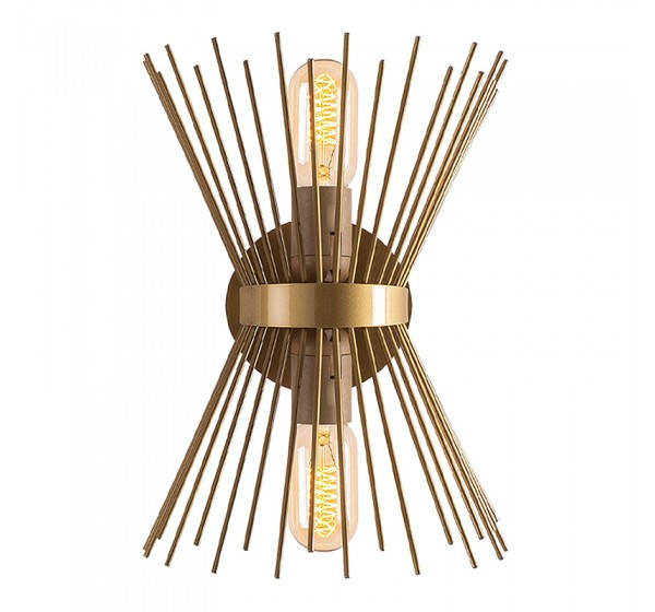 Απλίκα τοίχου Kirpi Megapap E27 μεταλλική χρώμα χρυσό 23x5x33εκ.