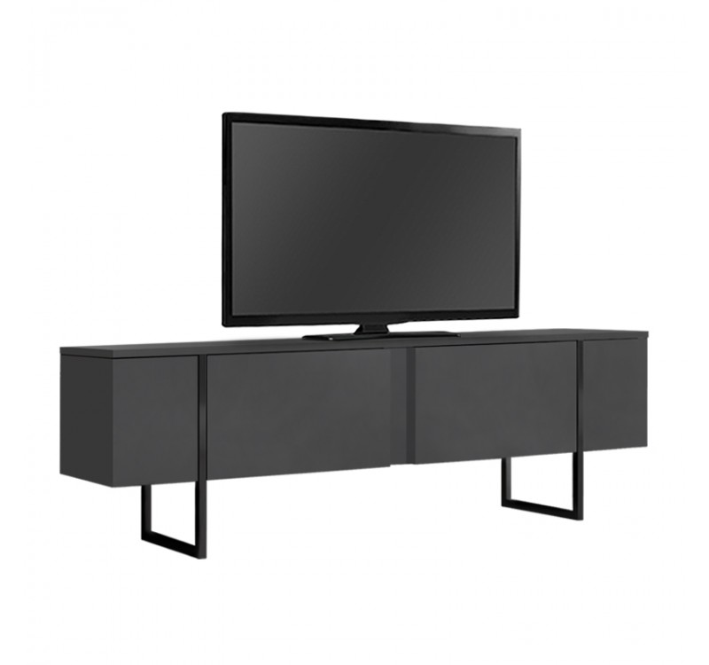 Έπιπλο τηλεόρασης Luxe Megapap χρώμα ανθρακί 180x30x50εκ.