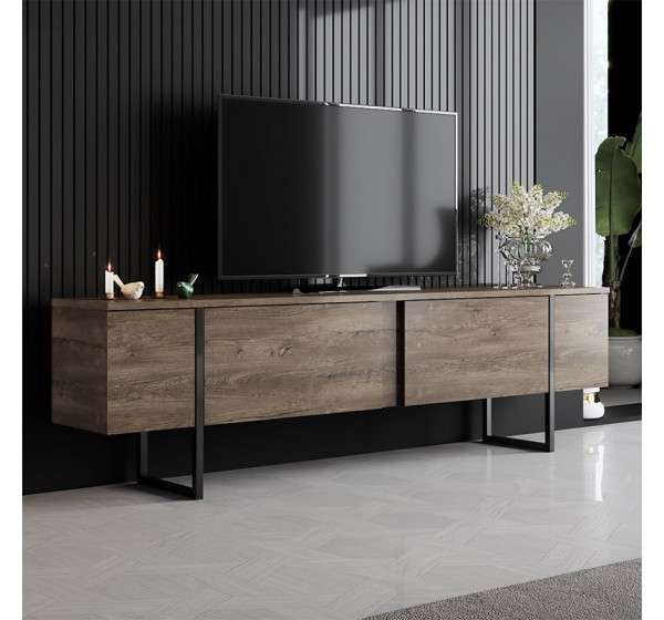 Έπιπλο τηλεόρασης Luxe Megapap χρώμα καρυδί 180x30x50εκ.