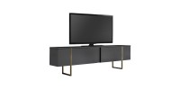Έπιπλο τηλεόρασης Luxe Megapap χρώμα ανθρακί - χρυσό 180x30x50εκ.