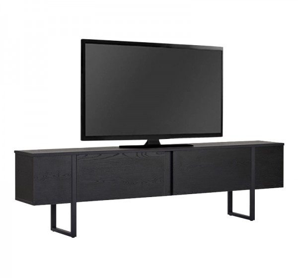 Έπιπλο τηλεόρασης Luxe Megapap χρώμα black wood 180x30x50εκ.
