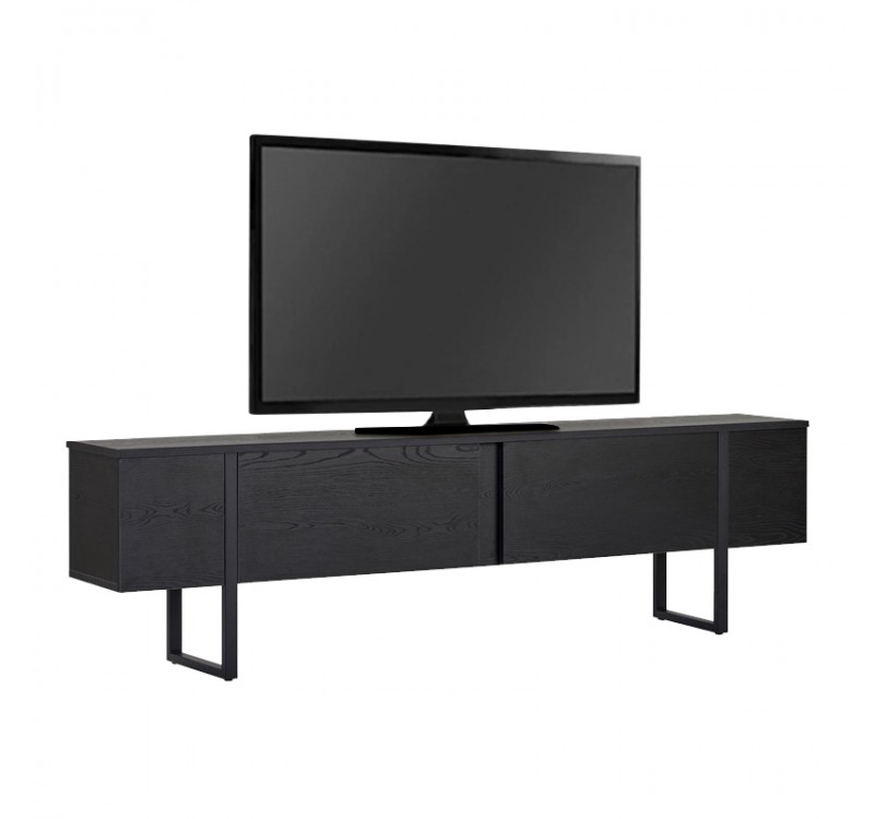 Έπιπλο τηλεόρασης Luxe Megapap χρώμα black wood 180x30x50εκ.