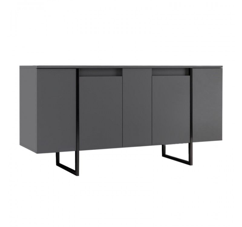 Μπουφές Luxe Megapap χρώμα ανθρακί 160x35x80εκ.