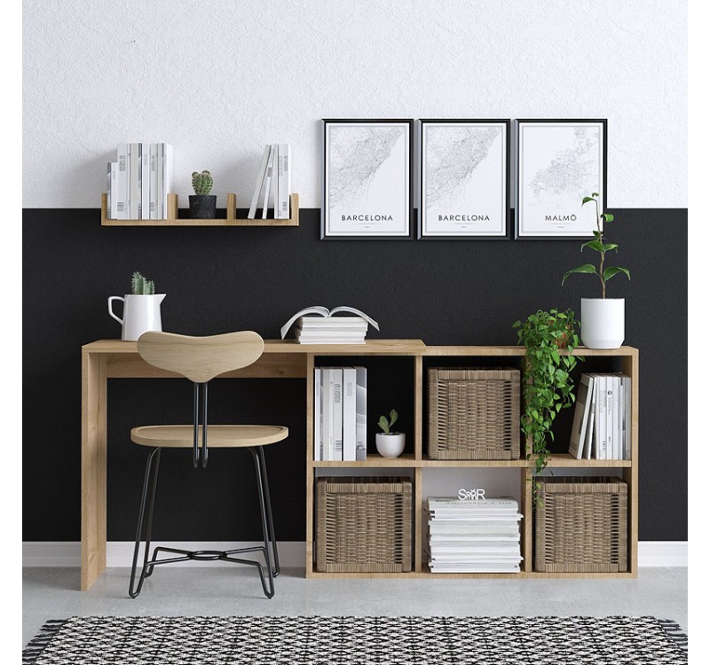 Γραφείο εργασίας Blake Megapap χρώμα φυσικό οξιάς 145x45x74εκ.