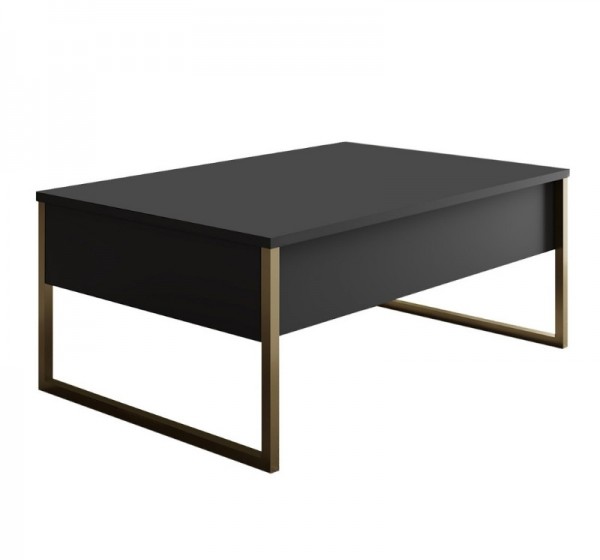 Τραπεζάκι σαλονιού Luxe Megapap χρώμα ανθρακί - χρυσό 90x60x40εκ.
