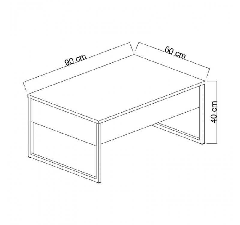 Τραπεζάκι σαλονιού Luxe Megapap χρώμα ανθρακί - χρυσό 90x60x40εκ.