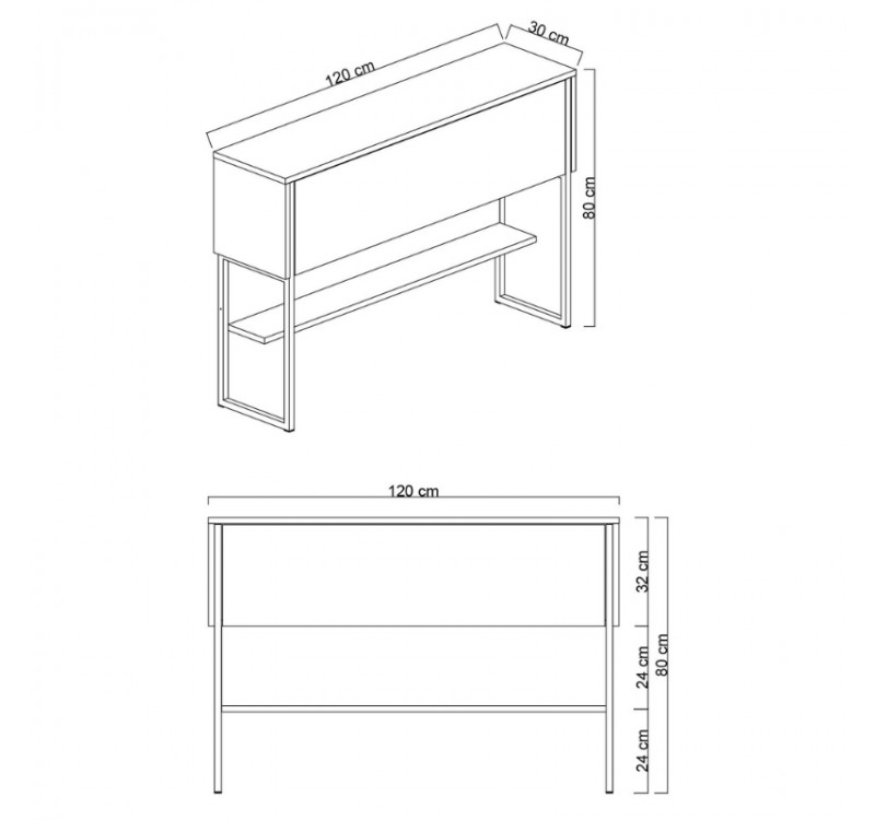 Μπουφές Luxe Megapap χρώμα travertine - χρυσό 120x30x80εκ.