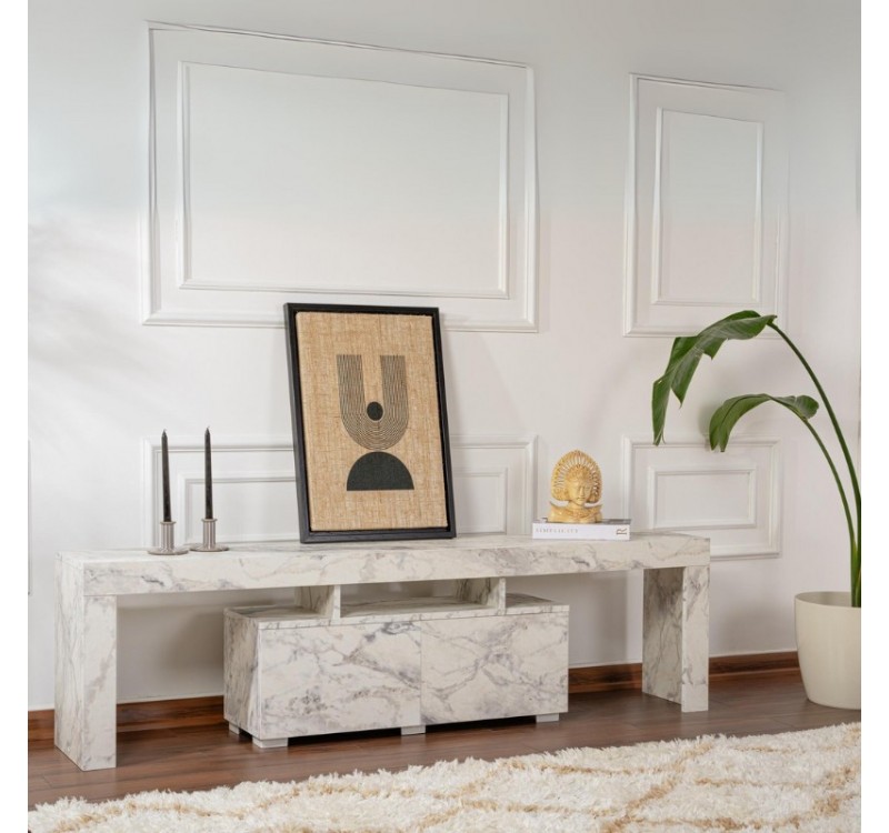 Έπιπλο τηλεόρασης Enclave Megapap χρώμα εφέ μαρμάρου 180x31,3x50εκ.
