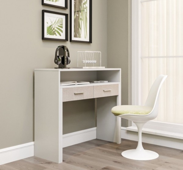 Κονσόλα - Γραφείο εργασίας Nena Megapap χρώμα λευκό 99x36/58x88εκ.