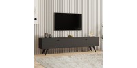 Έπιπλο τηλεόρασης Paris Megapap χρώμα ανθρακί 160x25x35εκ.