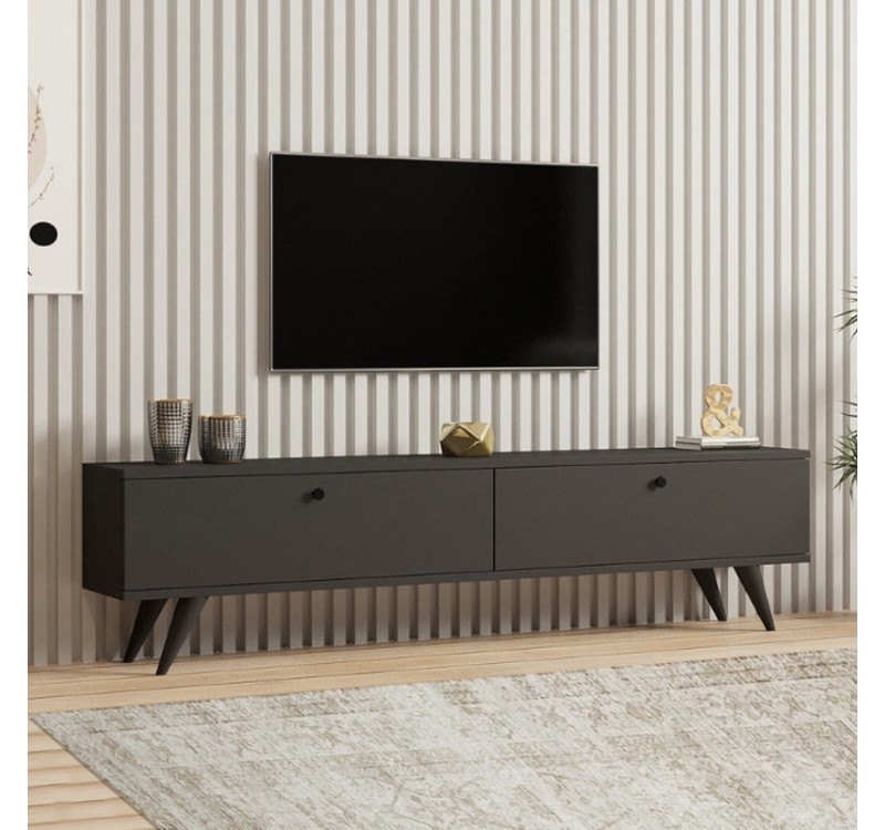 Έπιπλο τηλεόρασης Paris Megapap χρώμα ανθρακί 160x25x35εκ.