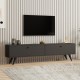 Έπιπλο τηλεόρασης Paris Megapap χρώμα ανθρακί 160x25x35εκ.