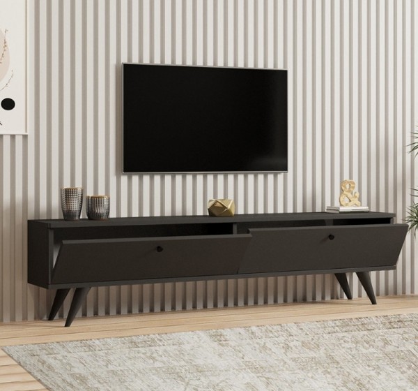 Έπιπλο τηλεόρασης Paris Megapap χρώμα ανθρακί 160x25x35εκ.