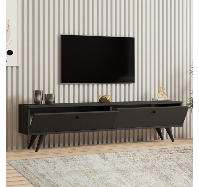 Έπιπλο τηλεόρασης Paris Megapap χρώμα ανθρακί 160x25x35εκ.