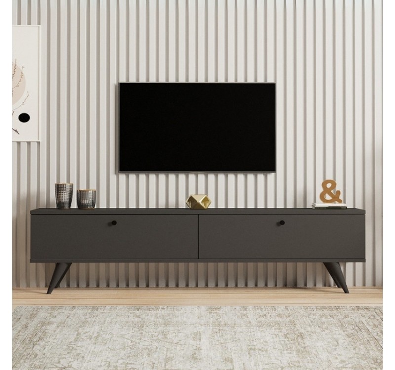 Έπιπλο τηλεόρασης Paris Megapap χρώμα ανθρακί 160x25x35εκ.