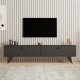 Έπιπλο τηλεόρασης Paris Megapap χρώμα ανθρακί 160x25x35εκ.