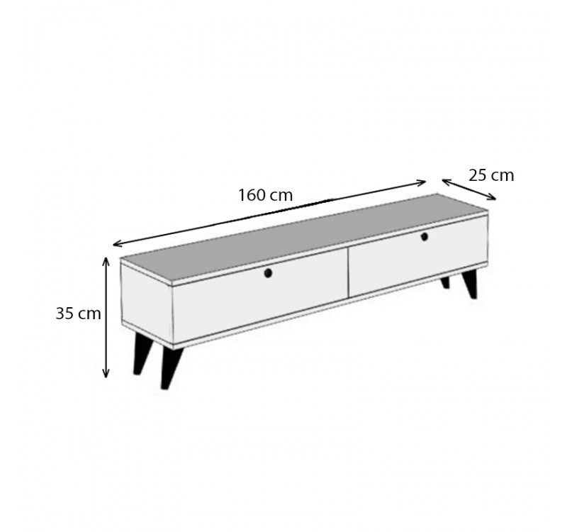 Έπιπλο τηλεόρασης Paris Megapap χρώμα ανθρακί 160x25x35εκ.
