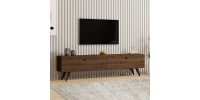 Έπιπλο τηλεόρασης Paris Megapap χρώμα καρυδί 160x25x35εκ.