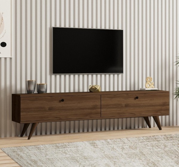 Έπιπλο τηλεόρασης Paris Megapap χρώμα καρυδί 160x25x35εκ.