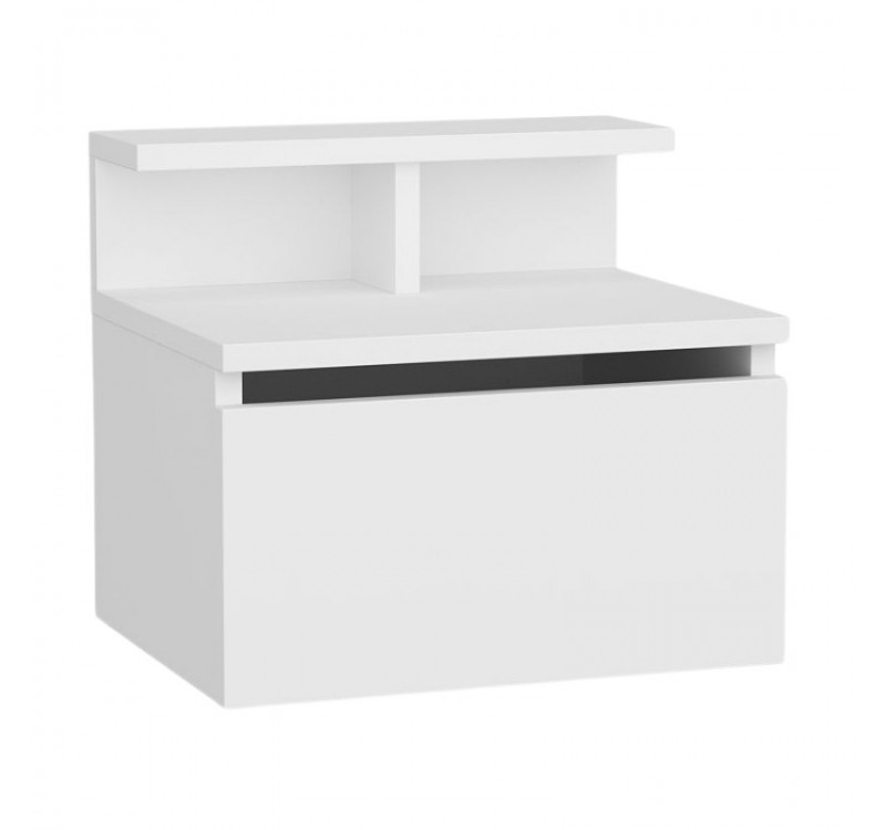 Κομοδίνο επιτοίχιο Arsen Megapap χρώμα λευκό 39,8x31,9x35εκ.